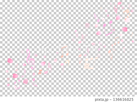 Musical spring cherry blossom petal background frame 136616825