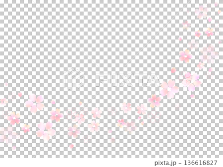 春の風になびく桜吹雪 背景フレーム 春の風になびく桜吹雪 背景フレーム 136616827