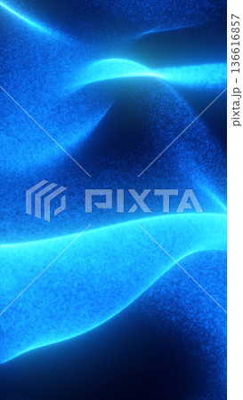 Abstract blue fabric-like waves with soft glow and gradient depth, elegant flowing texture for modern technology, luxury wallpaper, and calm atmospheric backgrounds 136616857