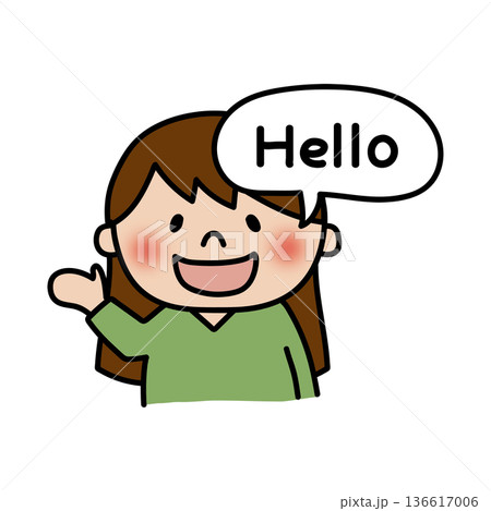 英語を話す元気で明るい子供(女の子) 英語を話す元気で明るい子供(女の子) 136617006