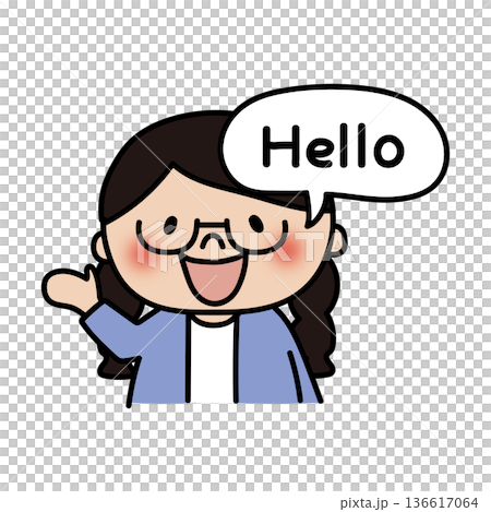 戴眼鏡、綁著辮子的英文女孩 136617064