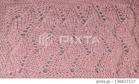Colorful knitted fabric suitable for home decor, fashion or textile. pattern. 136617117