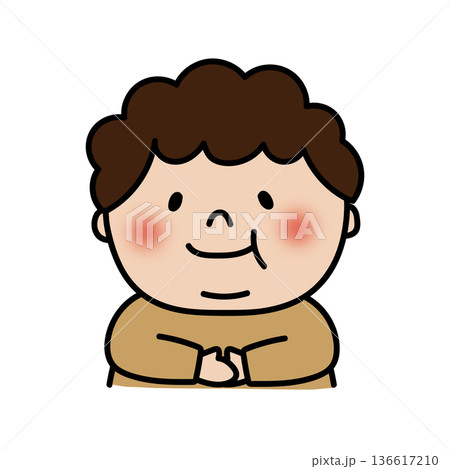 ぽっちゃりした天パの子供(男の子) ぽっちゃりした天パの子供(男の子) 136617210