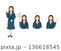 制服を着た女性銀行員のイラスト 136618545