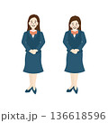 制服を着た女性銀行員のイラスト 136618596