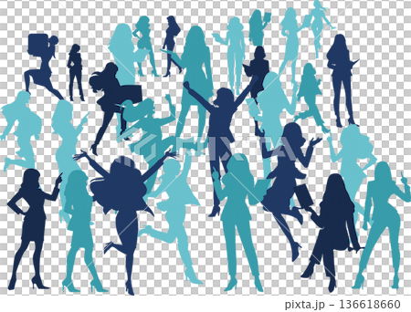 歴戦のビジネスウーマンのシルエットイラスト 136618660
