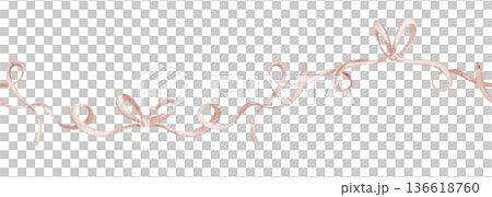 Watercolor horizontal border with Ribbon and Bows in soft pastel pink colors. Elegant decorative element for invitations, greeting cards, nursery banners and gentle party designs. Watercolor horizontal border with Ribbon and Bows in soft pastel pink colors. Elegant decorative element for invitations, greeting cards, nursery banners and gentle party designs. 136618760
