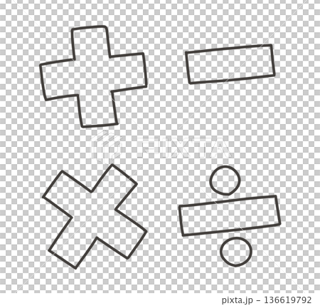 簡單符號圖示 + × ÷ − 136619792