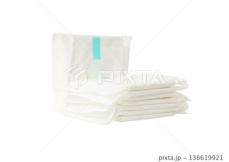 Stacked pads for menstrual health support, isolated, PNG Stacked pads for menstrual health support, isolated, PNG 136619921