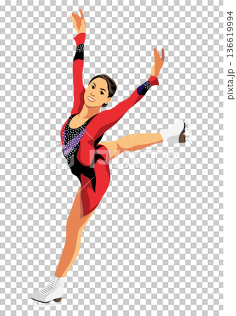 女子フィギュアスケート選手 136619994