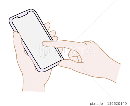 スマホを操作する手 スマホを操作する手 136620140