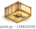 和室のイメージ画像　アイソメトリック図 136620200