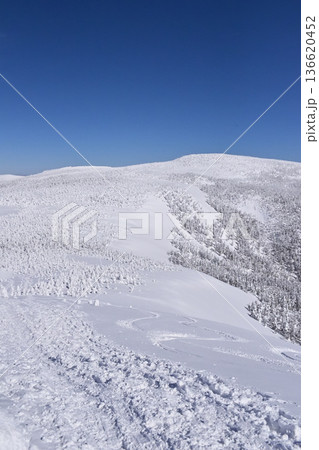 西大巓山頂から見た 日本百名山 冬の西吾妻山 西大巓山頂から見た 日本百名山 冬の西吾妻山 136620452