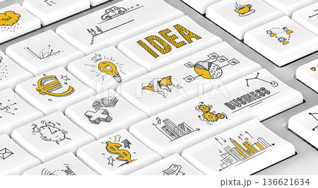Business doodles keyboard	 136621634