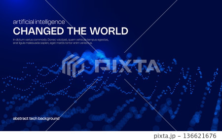 Ai tech background with abstract dot line pattern. Design education big data, future digital network, business connect and science concept for banner, web or presentation. 136621676