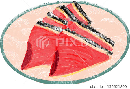 カツオのたたきのイラスト カツオのたたきのイラスト 136621890