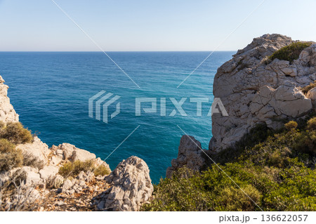 Rocky coast of Patara beach, Turkey. Natural landscape Rocky coast of Patara beach, Turkey. Natural landscape 136622057