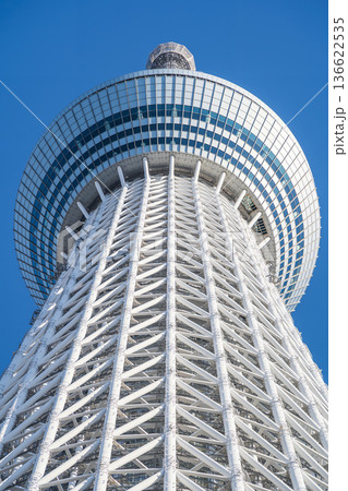 「東京都」青空と東京スカイツリー 墨田区 「東京都」青空と東京スカイツリー 墨田区 136622535