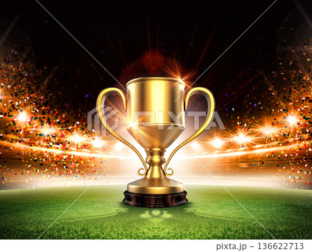 Winners cup in the stadium Winners cup in the stadium 136622713