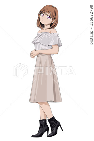 ポーズをする女性 ポーズをする女性 136622799