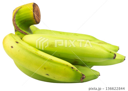 Banana green bunch isolated on white background Banana green bunch isolated on white background 136622844