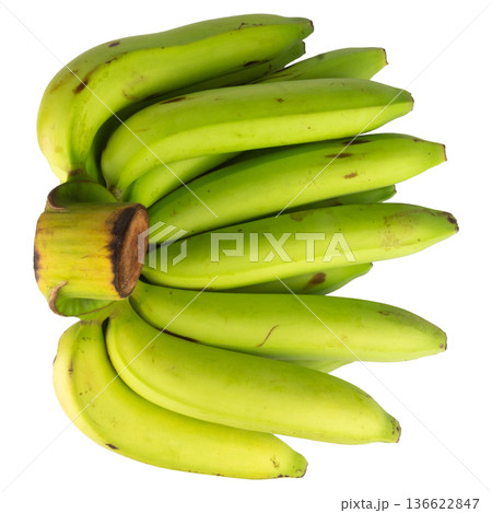 Banana green bunch isolated on white background 136622847
