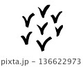 Doodle check marks painted with brush 136622973