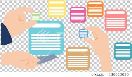 Framework illustration using post-it notes Framework illustration using post-it notes 136623020