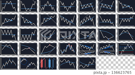 シンプルなチャート分析の素材セット シンプルなチャート分析の素材セット 136623765