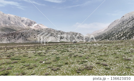 Mountain dirt road. High quality 4k footage Mountain dirt road. High quality 4k footage 136623850