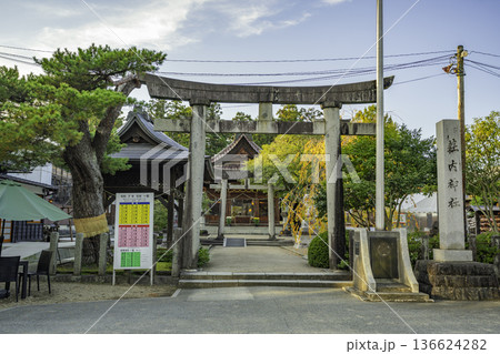 鶴岡公園　鶴ヶ岡城址　荘内神社　鳥居　山形県鶴岡市 136624282
