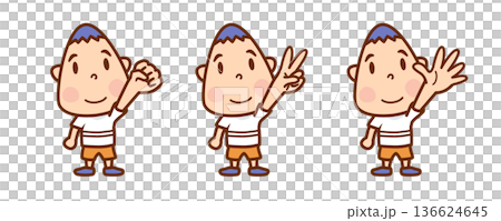 男孩玩石頭剪刀布插圖集 男孩玩石頭剪刀布插圖集 136624645