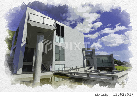 水彩画風 姫路文学館 兵庫県姫路市 水彩画風 姫路文学館 兵庫県姫路市 136625017