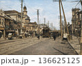 古写真　1907-1918年　東京　銀座中央通り　銀座四丁目付近（モノクロ写真をAIでカラー化） 136625125