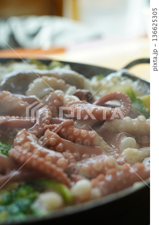 Korean Octopus Soup Yeonpo-tang with Fresh Octopus, Traditional Healthy Seafood Delicacy Korean Octopus Soup Yeonpo-tang with Fresh Octopus, Traditional Healthy Seafood Delicacy 136625305