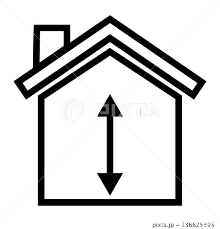 Minimum ceiling height icon. Ceiling height sign. flat style. 136625395