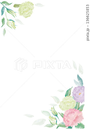 水彩風トルコキキョウのフレーム素材① 水彩風トルコキキョウのフレーム素材① 136625853