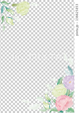 水彩風トルコキキョウのフレーム素材① 水彩風トルコキキョウのフレーム素材① 136625853