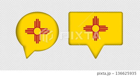 Flag of New Mexico State in Speech Bubble. Flag of New Mexico State in Speech Bubble. 136625935