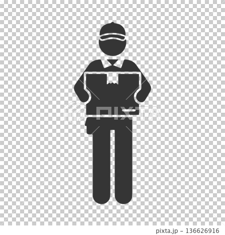 Deliveryman silhouette icon Deliveryman silhouette icon 136626916