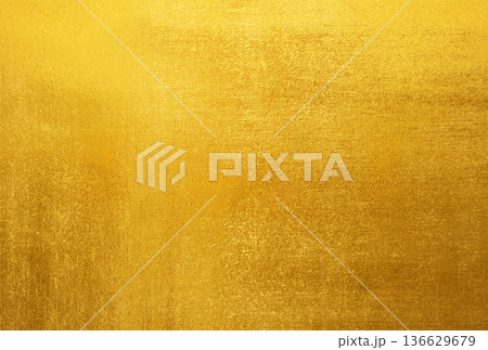 Shiny yellow leaf gold foil 136629679