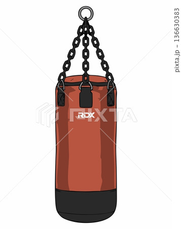 Hanging Boxing Punching Bag Vector Illustration 136630383