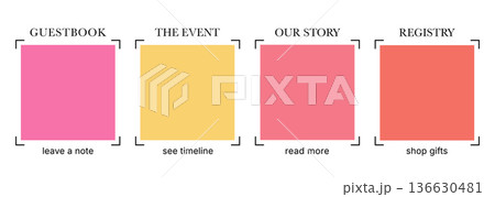 Elegant Wedding QR Code Frame Template Set Elegant Wedding QR Code Frame Template Set 136630481