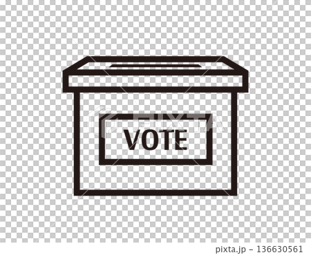Illustration of ballot box election icon 136630561