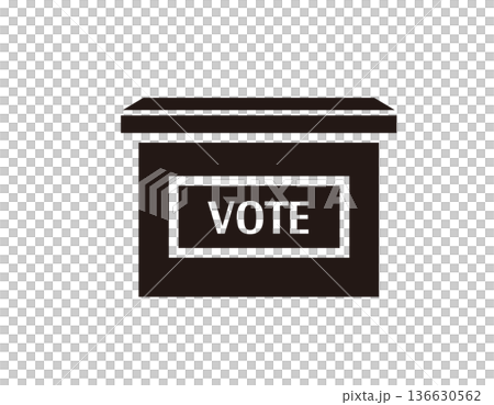 Illustration of ballot box election icon Illustration of ballot box election icon 136630562