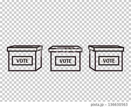 Illustration of ballot box election icon Illustration of ballot box election icon 136630563