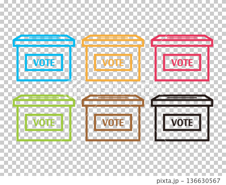 Illustration of ballot box election icon Illustration of ballot box election icon 136630567