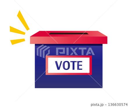 投票箱のイラスト　選挙アイコン 136630574