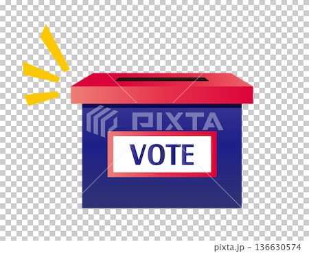 投票箱のイラスト　選挙アイコン 136630574