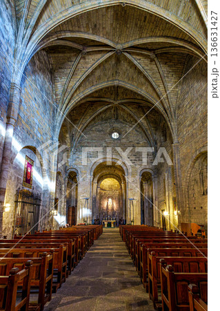 Interior of the Monastery of San Salvador of Leyre at Yesa, Pyre Interior of the Monastery of San Salvador of Leyre at Yesa, Pyre 136631427